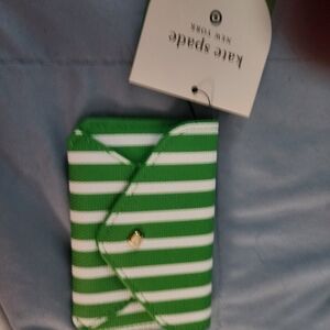 Kate Spade Green and White Striped Accessory